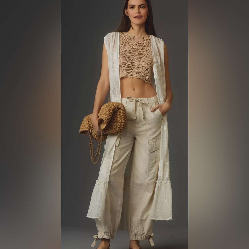 Anthropologie Cream Lace Cover-Up NWT one size